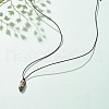 Natural Dalmatian Nugget Pendant Necklace with Cowhide Leather Cord NJEW-JN03882-02-2