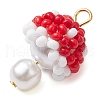 Seed Beads Beaded Charms PALLOY-MZ00332-03-3