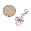 Heart Angel Glass Pendant Decoration HJEW-JM01980-02-3