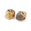 Brass Micro Pave Cubic Zirconia Beads KK-E068-VB482-2-2