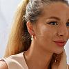 Brass Imitaion Pearl Hoop Earring for Women WU8886-1