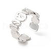 Non-Tarnish 304 Stainless Steel Twist Oval Open Cuff Ring for Women RJEW-E063-27P-1