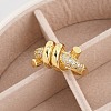 Rack Plating Brass Micro Pave Clear Cubic Zirconia Cuff Rings for Women RJEW-M028-117G-3