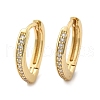 Brass Micro Pave Clear Cubic Zirconia Huggie Hoop Earrings EJEW-A058-26G-5