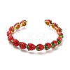 Brass Enamel Cuff Bracelets BJEW-L703-02B-G-4