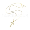 Brass Micro Pave Clear Cubic Zirconia Pendant Necklaces NJEW-Z035-03A-G-1