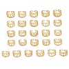 26Pcs 26 Style Vacuum Plating Golden 304 Stainless Steel Letter Open Cuff Rings Set RJEW-A024-01G-1