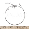 Flower Alloy Arm Cuff Bangles for Girl Women AJEW-A063-01G-P-5