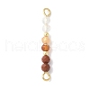 Faceted Round Natural Quartz Crystal & Carnelian & Red Jasper Beaded Connector Charms PALLOY-JF03530-01-1