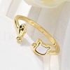 Brass Enamel Cuff Rings for Women RJEW-C126-07G-3