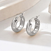 Minimalist European and American Style Stainless Steel Glossy Hoop Earrings for Women PD5223-3