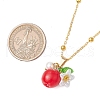 Resin Fruit Pendant Necklaces NJEW-JN05204-04-3