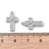 304 Stainless Steel Micro Pave Cubic Zirconia Pendants STAS-Z121-47P-01-2