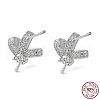 Rhodium Plated 925 Sterling Silver Stud Earring Findings STER-M115-17P-1