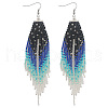 Ethnic Style Handmade Glass Seed Beads Arrow Dangle Earrings DN0413-1