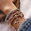 3Pcs Alloy Rhinestone Charm Bracelets WGE2207-04-1