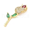 Brass Micro Pave Cubic Zirconia Pendants KK-D357-38G-01-2