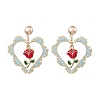 Iron Flower Dangle Stud Earrings EJEW-MZ00404-01-2