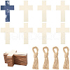 Wood Cross Pendant Decorations HJEW-WH20016-05-1