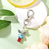 Mushroom Angel Glass Pearl & Lampwork Pendant Decorations HJEW-MZ00233-4