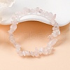 Unisex Chip Natural Rose Quartz Beaded Stretch Bracelets BJEW-S143-25-4