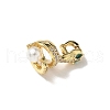 Snake Brass Micro Pave Cubic Zirconia Fold Over Clasps KK-I276-50G-2