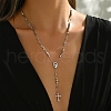 Stainless Steel Rosary Bead Necklaces FA9718-1-1