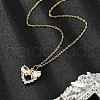 Brass Micro Pave Cubic Zirconia Heart Pendant Neckalces for Women NJEW-S448-12G-2