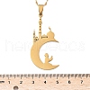 304 Stainless Steel Hollow Moon with Castle and Prayer Pendant Necklaces for Ramadan & Eid Mubarak NJEW-D318-05G-5