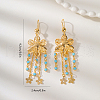 Elegant Brass Flower with Star Tassel Hoop Earrings PF9976-1-2