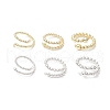6Pcs 6 Styles Electroplate Non-magnetic Synthetic Hematite Bead Cuff Rings RJEW-JR00904-2