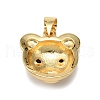 Brass Micro Pave Cubic Zirconia Pendants ZIRC-F139-01G-2