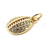 Rack Plating Brass Micro Pave Clear Cubic Zirconia Charms ZIRC-I057-01G-01-2