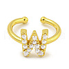 Rack Plating Brass Open Cuff Rings for Women RJEW-F162-01G-W-2