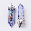 Natural Blue Spot Jasper with Synthetic & Natural Mixed Stone Chakra Big Pendants G-E415-A09-2