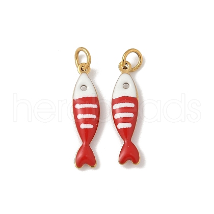 304 Stainless Steel Enamel Pendants STAS-P394-05G-03-1