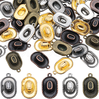 SUNNYCLUE 60Pcs 5 Colors Tibetan Style Alloy Hat Pendants FIND-SC0010-86-1