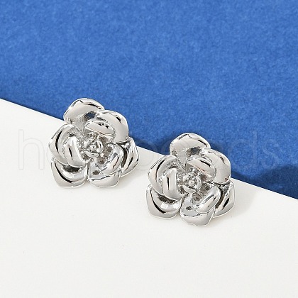 Brass Stud Earrings EJEW-S277-08P-A-1