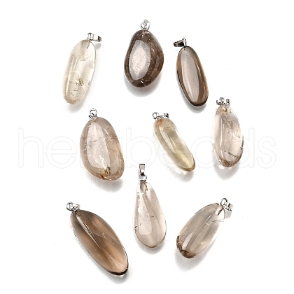 Natural Smoky Quartz Pendants G-S390-01A-P-1