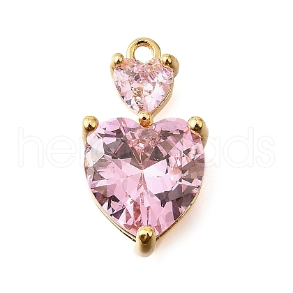Brass Micro Pave Cubic Zirconia Pendants KK-U065-17G-1