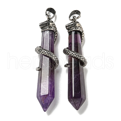 Natural Amethyst Pointed Big Pendants G-F766-07AS-03-1