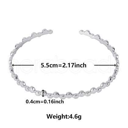 Non-Tarnish Stylish European and American 304 Stainless Steel Cuff Bangles for Women EF4602-1-1