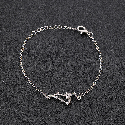 12 Constellations Alloy Rhinestone Link Bracelets WG43B2B-17-1