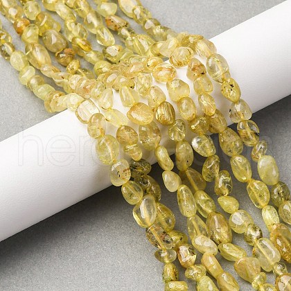 Natural Gold Rutilated Quartz Beads Strands G-K395-A09-01-1