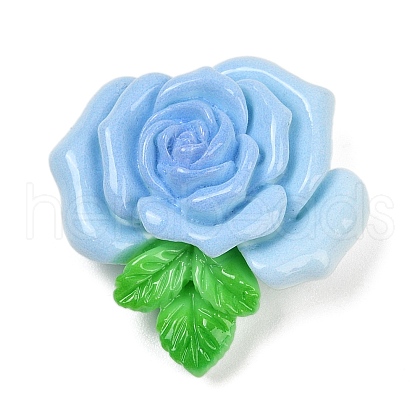 Opaque Resin Flowers Cabochons RESI-R463-02E-1