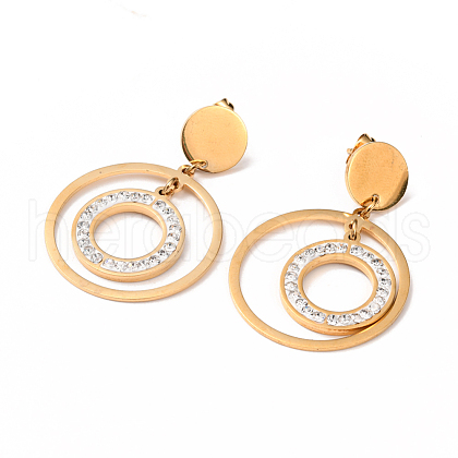 304 Stainless Steel Dangle Stud Earrings EJEW-G280-25G-1