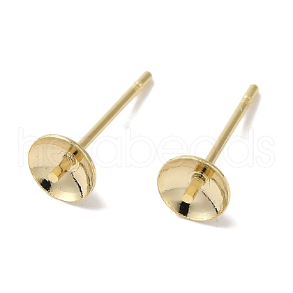 Brass Studs Earrings Finding KK-K383-01C-G-1