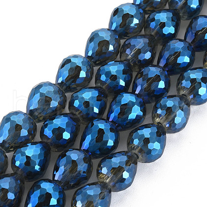 Electroplate Glass Beads Strands with Faceted EGLA-T008-024-A01-1