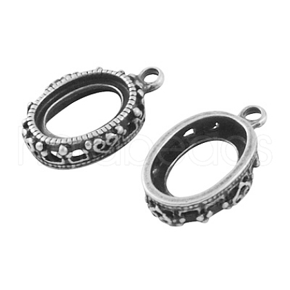 Alloy Open Back Pendant Cabochons Settings X-TIBEP-A18543-AS-LF-1