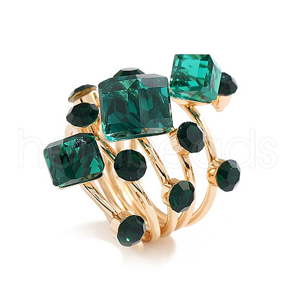 Alloy Rhinestone Multi-layer Rings VU7935-6-1